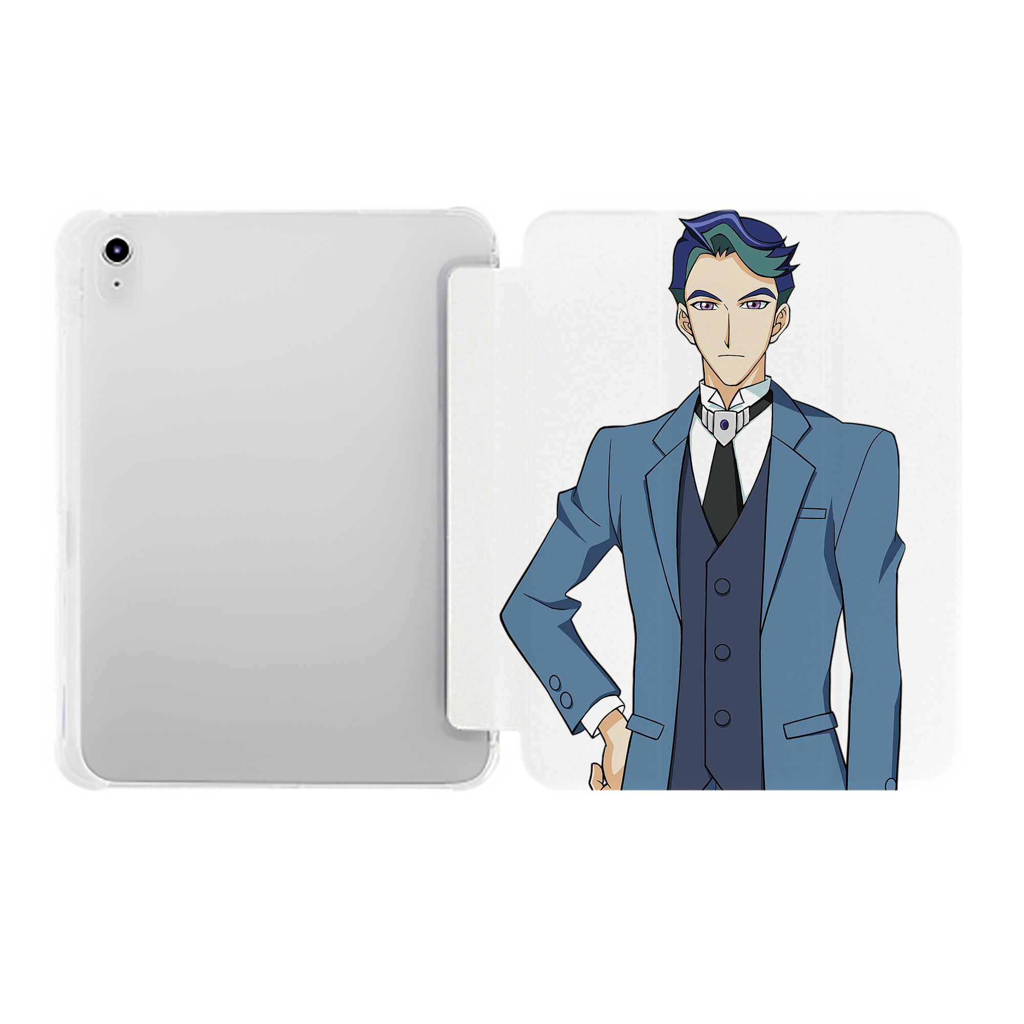 （画像用） 遊☆戯☆王 Yu-Gi-Oh! IPad ケース ペン収納付き 三つ折りスタンド PUレザー×シリコン 対応機種9.5/10.5/10.9インチ